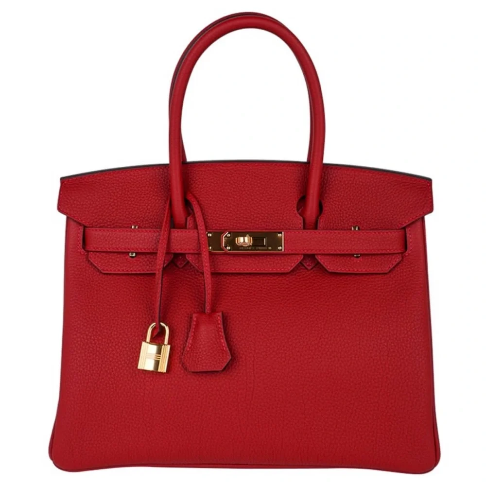 LIPSTICK RED HERMES BIRKIN 30 GOLD HARDWARE - Picture 1 of 8